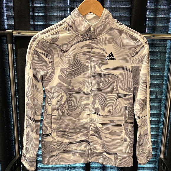Boys Adidas Monochrome Swirl Track Jacket - Picture 1 of 4